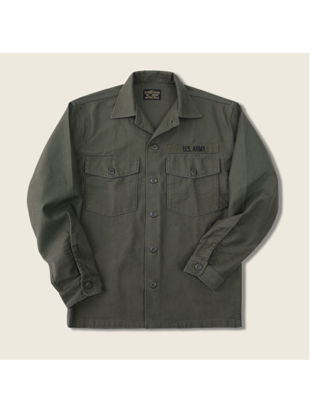 Vietnam War US Army OG-107 Fatigue Utility Shirt - Plain S